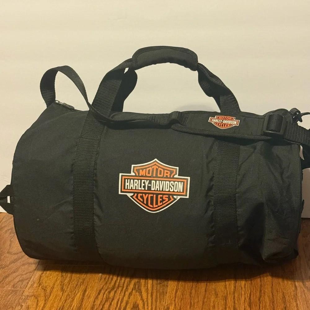 Harley Davidson Black Nylon Duffel Bag - Picture 1 of 6